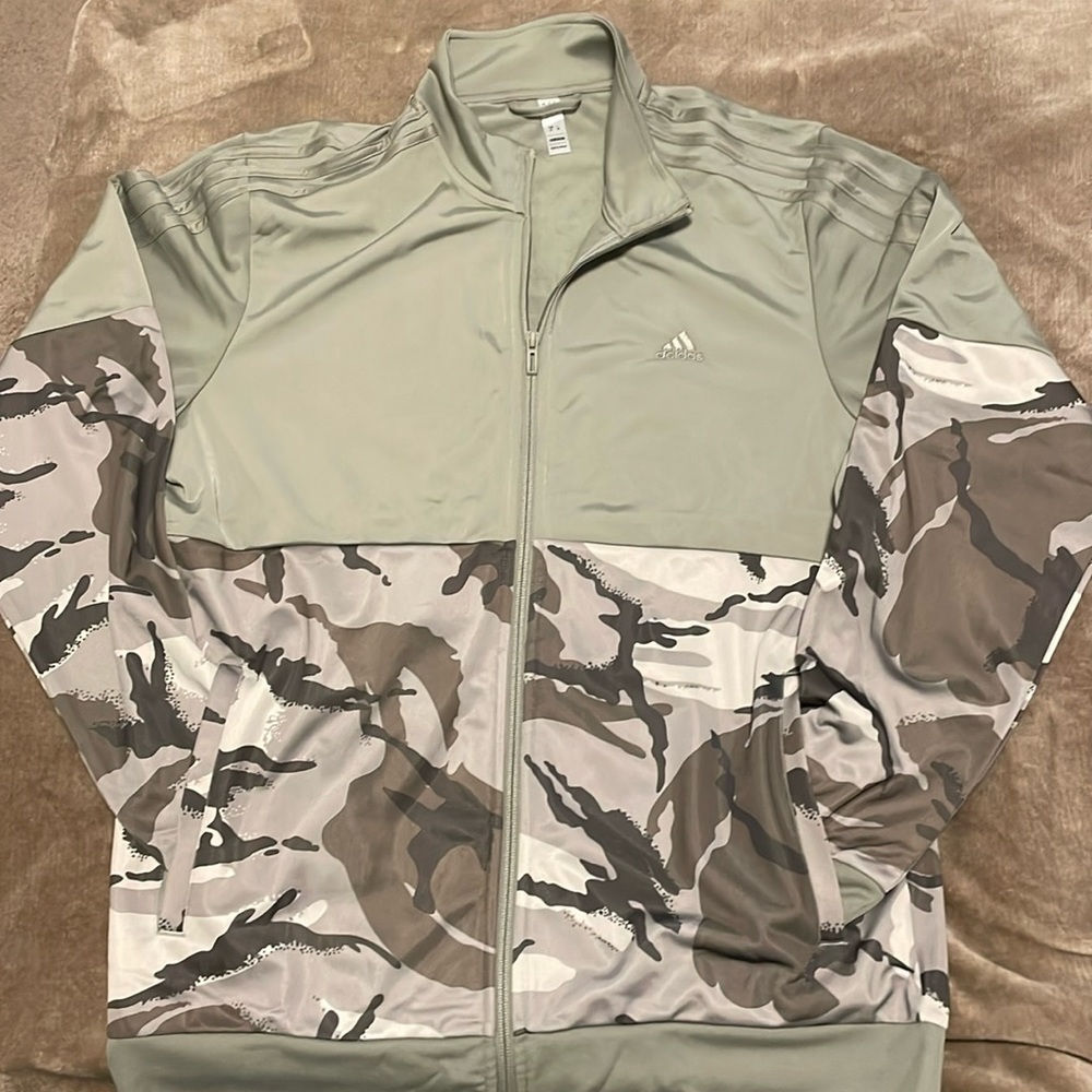 Brand New!! Adidas Camo Tricot track jacket.